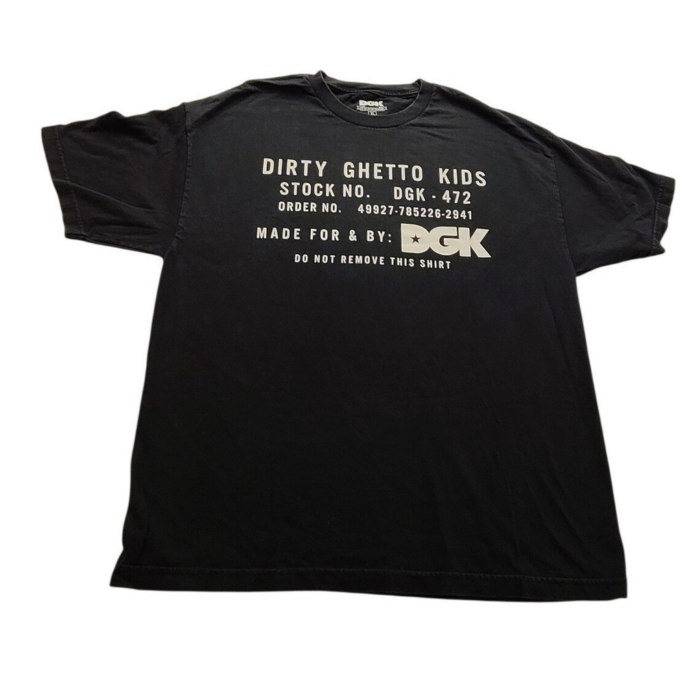 DGK Dirty Ghetto Kids Men's XL Black Graphic T-Shirt Stock No DGK-472 Cotton